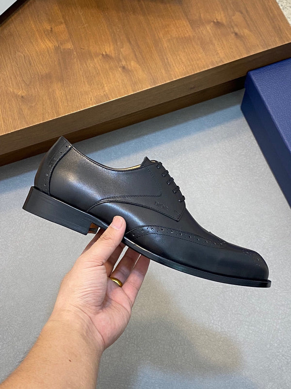 CD POINED TOE LONDON OXFORD BLACK CALFSKIN