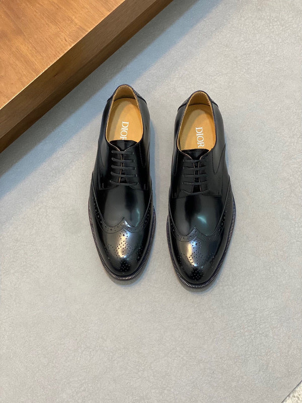 CD POINED TOE LONDON OXFORD BLACK POLISHED CALFSKIN