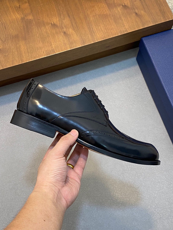 CD POINED TOE LONDON OXFORD BLACK POLISHED CALFSKIN