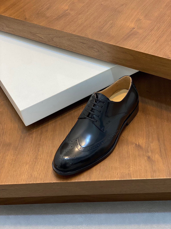 CD POINED TOE LONDON OXFORD BLACK POLISHED CALFSKIN