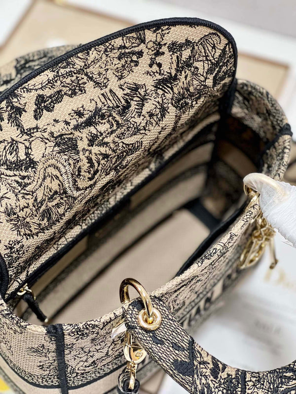 CD Apricot Tiger 24 Lady Dior Bag Canvas 336718