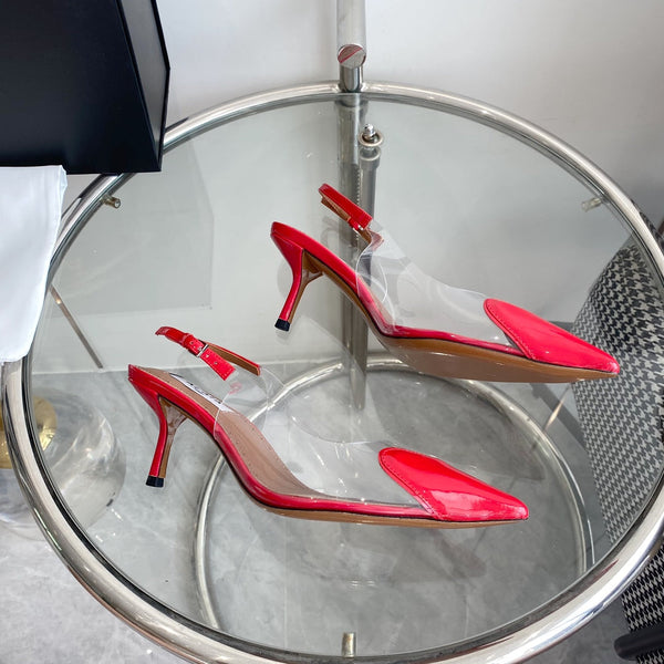 alaia slingbacks 60 optic red heart lambskin