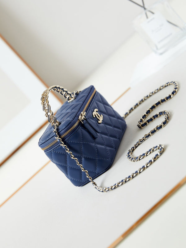 24a vanity 17 dark blue lambskin gold hardware