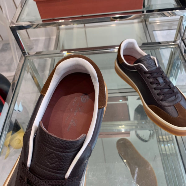 LP TENNIS WALK SNEAKERS ANCHOR AND BROWN CALFSKIN