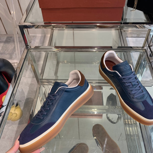 LP TENNIS WALK SNEAKERS IN PELLE DI VITELLO BLU MARINO