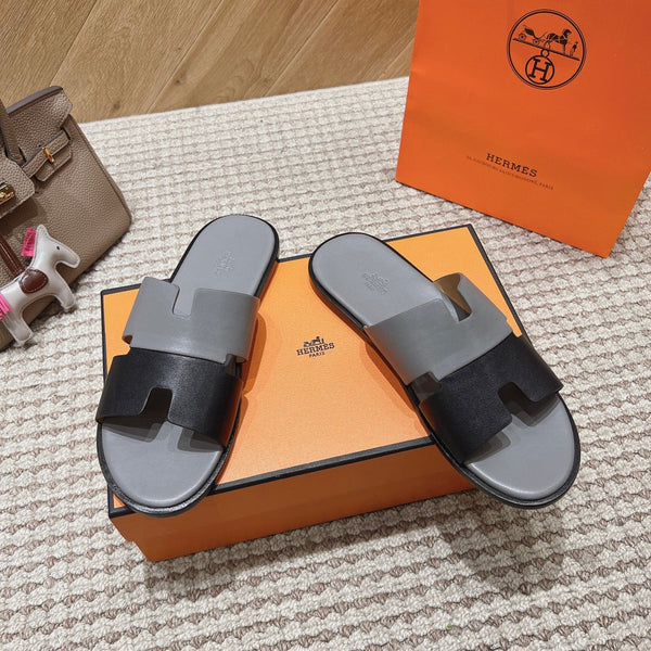 HM Izmir Sandals Gray Black Calfskin 294940