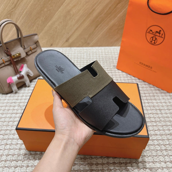 HM Izmir Sandals Black Etoupe Lambskin 294941