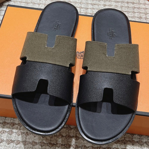 HM Izmir Sandals Black Etoupe Lambskin 294941