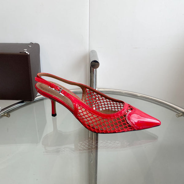 alaia slingbacks 60 fishnet red heart lambskin