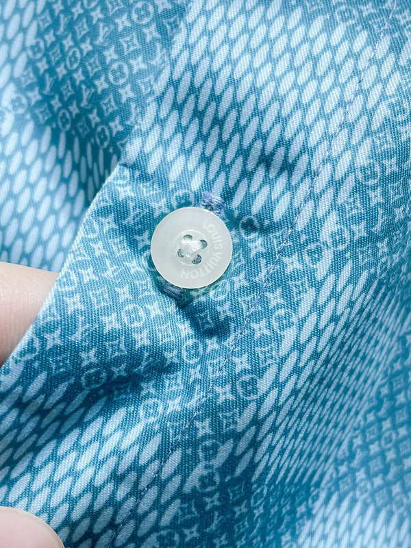 CAMICIA A MANICHE LUNGHE LV BLU DAMIER 238816