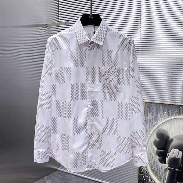 LV LONG-SLEEVED SHIRT IN WHITE DAMIER COTTON 238802