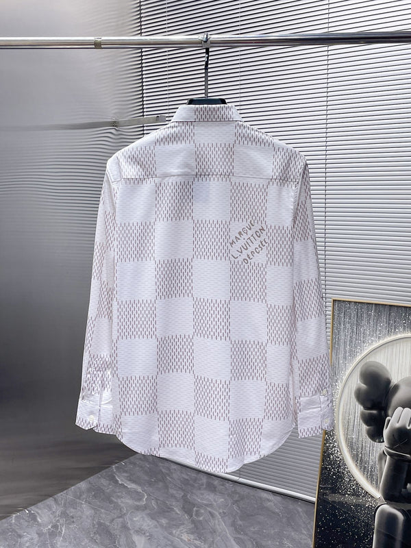 LV LONG-SLEEVED SHIRT IN WHITE DAMIER COTTON 238802