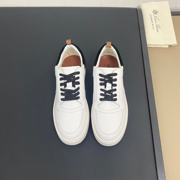 LP NEWPORT WALK SNEAKERS WHITE AND BLACK CALFSKIN