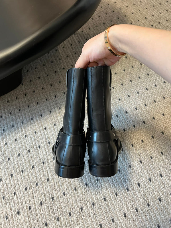 Loewe knight boots black sheepskin 478450