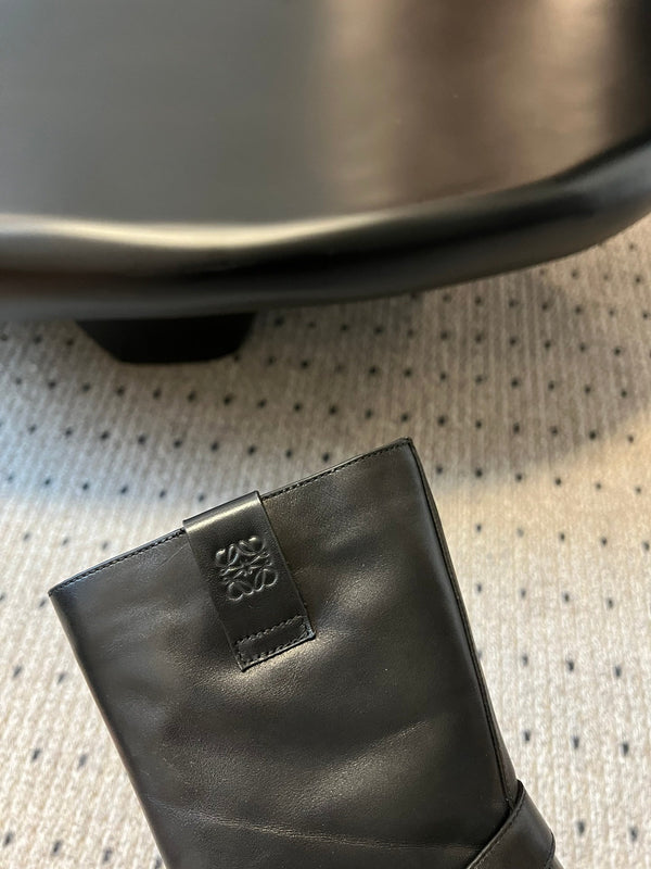 Loewe knight boots black sheepskin 478450