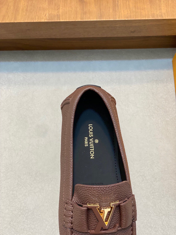 LV LOAFER IN CHOCOLATE BROWN WRINKLE CALFSKIN