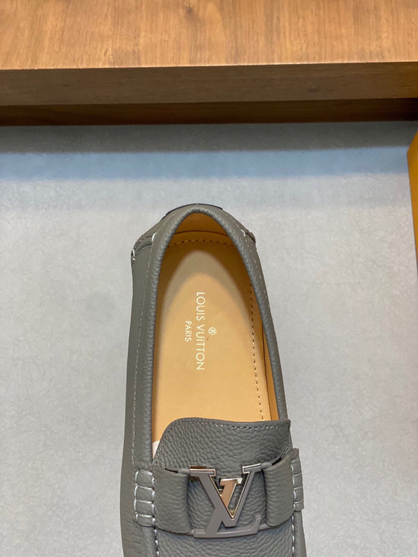 LV LOAFER IN SARDINE GREY WRINKLE CALFSKIN