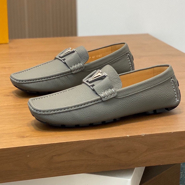 LV LOAFER IN SARDINE GREY WRINKLE CALFSKIN