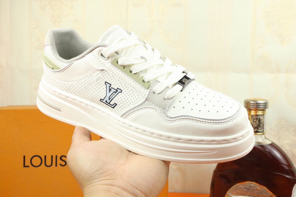 LV TRAINER SNEAKER IN WHITE MESH CALFSKIN