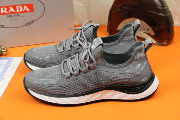 PRA SNEAKER IN LIGHT GREY BREATHABLE KNIT FABRIC