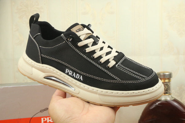 PRA SNEAKER IN BLACK MIX WHITE MESH FABRIC AND SUEDE