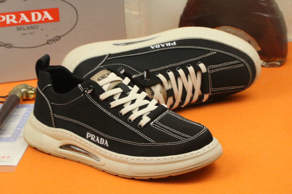 PRA SNEAKER IN BLACK MIX WHITE MESH FABRIC AND SUEDE