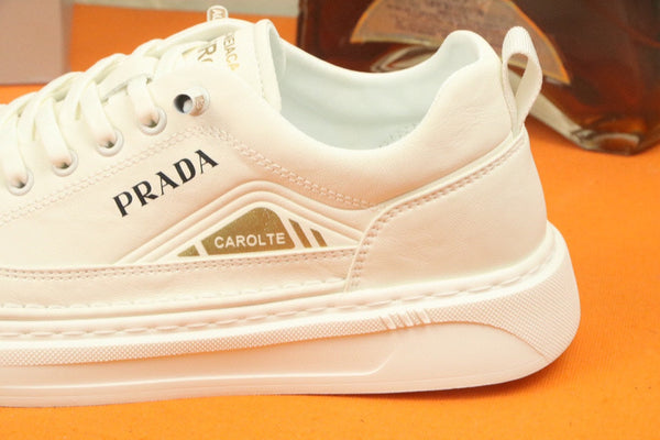 PRA SNEAKER IN WHITE CALFSKIN AND FABRIC