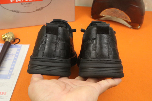 PRA SNEAKER IN BLACK EMBOSSED CALFSKIN