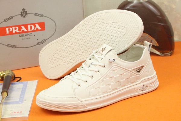 PRA SNEAKER IN WHITE EMBOSSED CALFSKIN