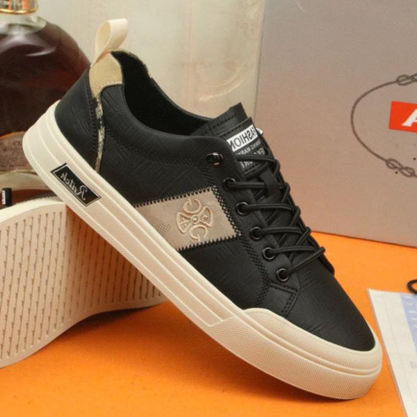 SCARPA DA STIVALETTO PRA IN PELLE DI VITELLO NERA E TESSUTO RICAMATO COLOR TAN