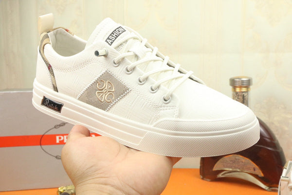 SCARPA DA STIVALETTO PRA IN VITELLO BIANCO E TESSUTO RICAMATO COLOR TAN