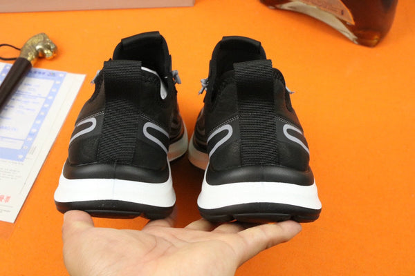 PRA SNEAKER IN BLACK MIX GREY CALFSKIN AND BREATHABLE MESH