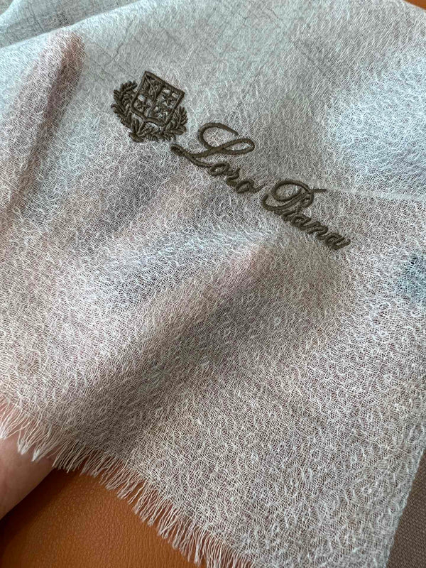 LP Quadrata Rainbow Scarf 210 CM In Grey Thin Silk Woven With Wool 428590