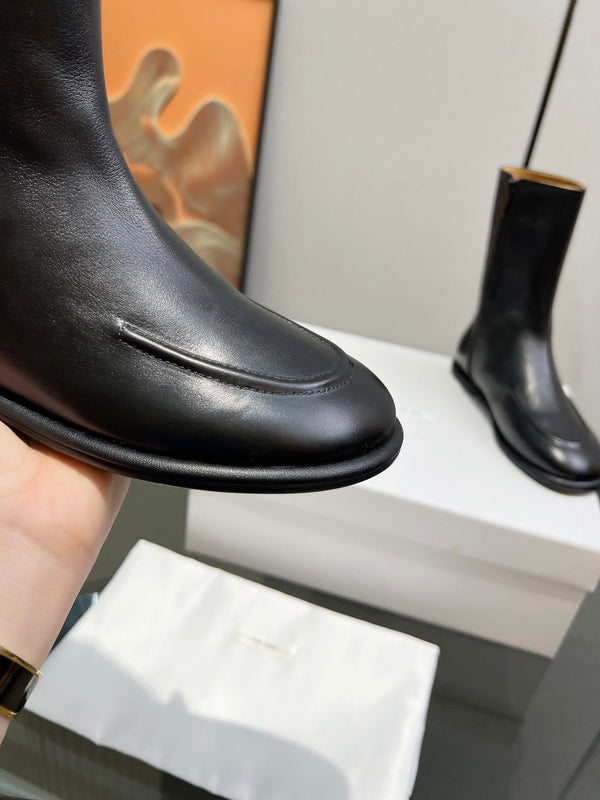 The Row Canal Boots Black Cowhide 455039