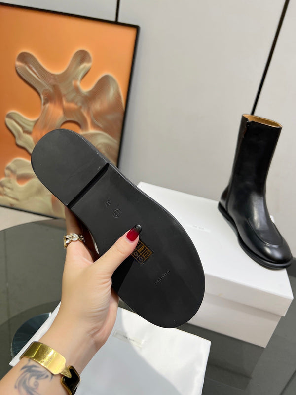 The Row Canal Boots Black Cowhide 455039