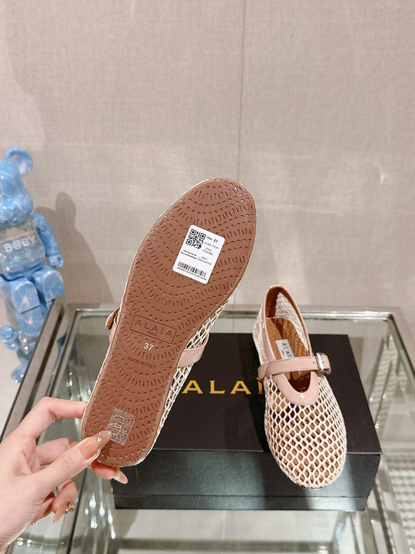 BALLERINE ALAIA IN RETE BEIGE NUDE