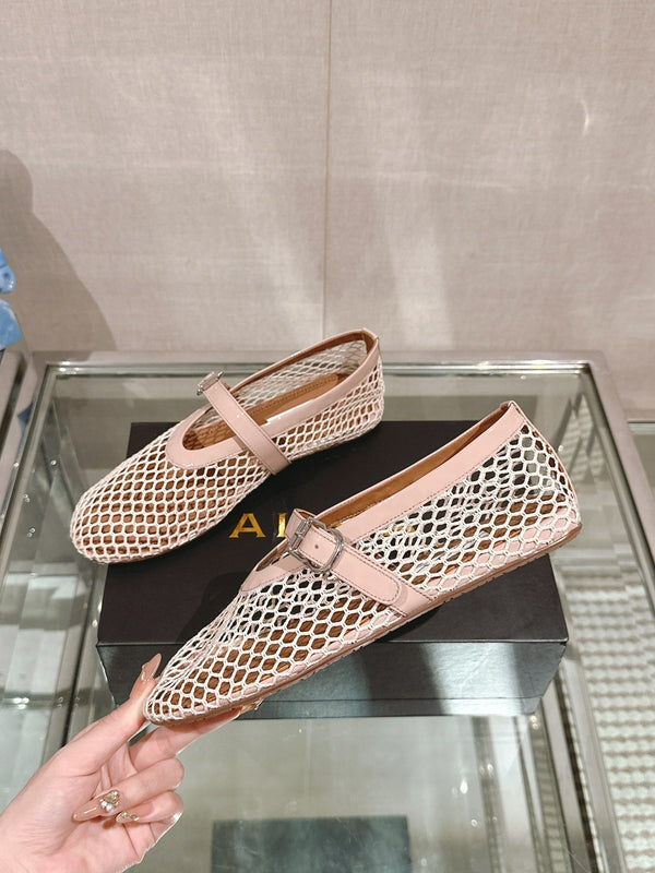 BALLERINE ALAIA IN RETE BEIGE NUDE
