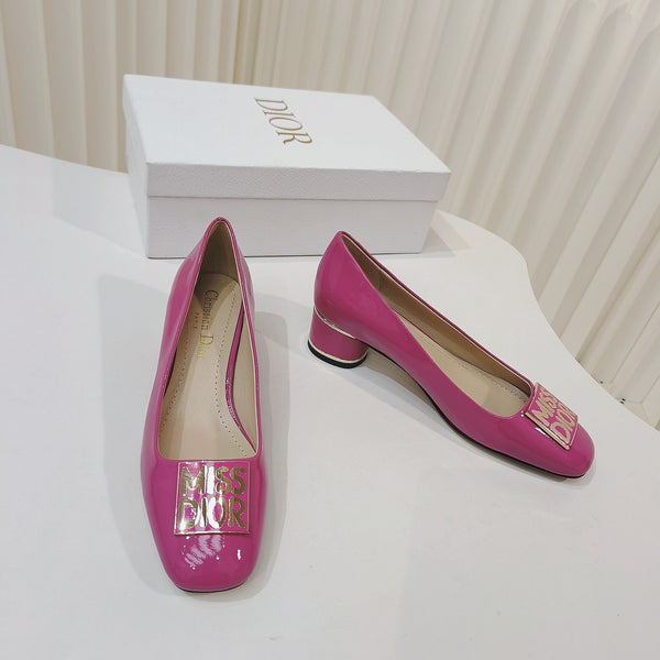 Miss Dior Pump 40mm in pelle di vacchetta rosa intenso 111366
