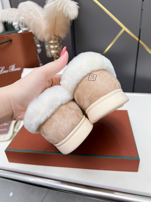LP Summer Charm Walk Loafer Beige Suede Lamb Fur