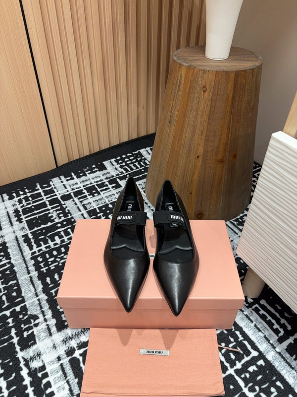 Miu ballerinas Black Sheepskin