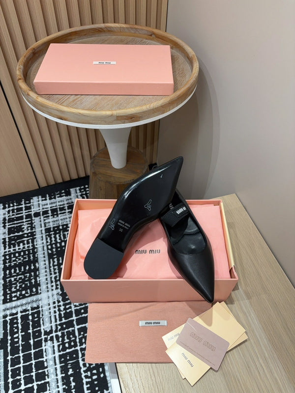 Miu ballerinas Black Sheepskin