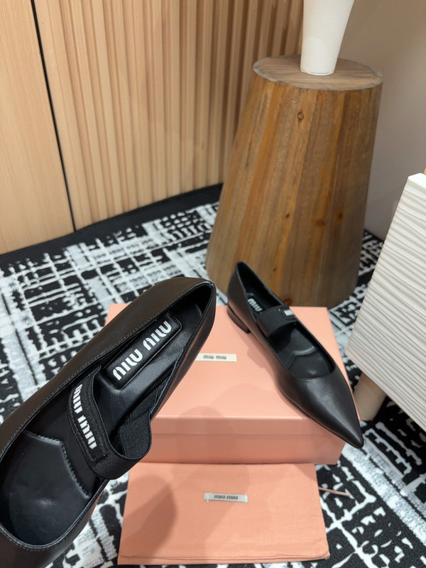 Miu ballerinas Black Sheepskin