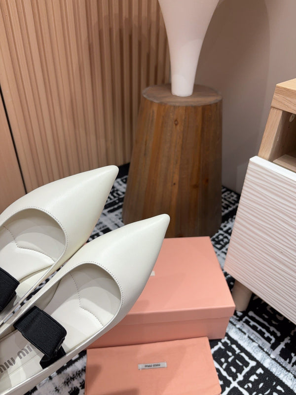 Miu ballerinas White Sheepskin