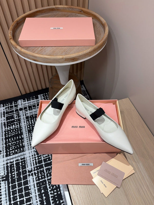 Miu Mary Jane White Lambskin