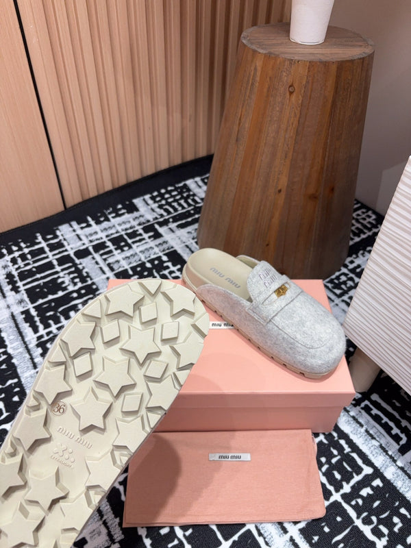 Miu Mule Grey Original Wool