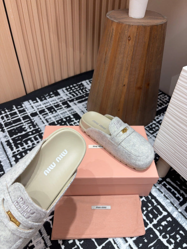 Miu Mule Grey Original Wool
