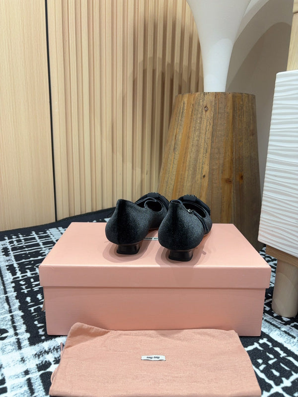 Miu Mary Jane Black Velvet
