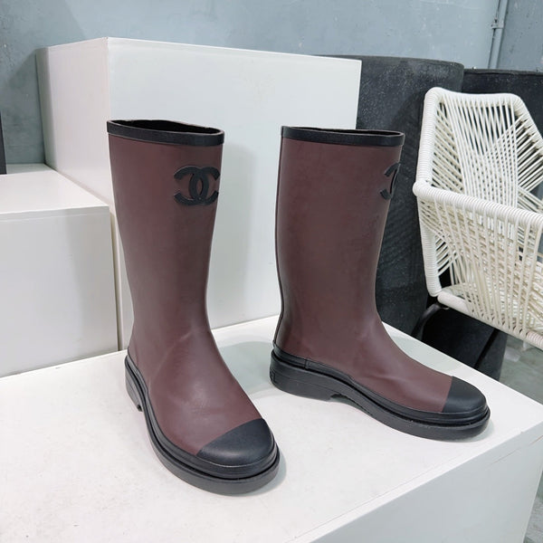 CC Rain Boot Burgundy Black Rubber