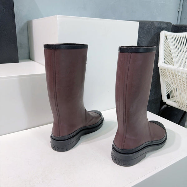 CC Rain Boot Burgundy Black Rubber