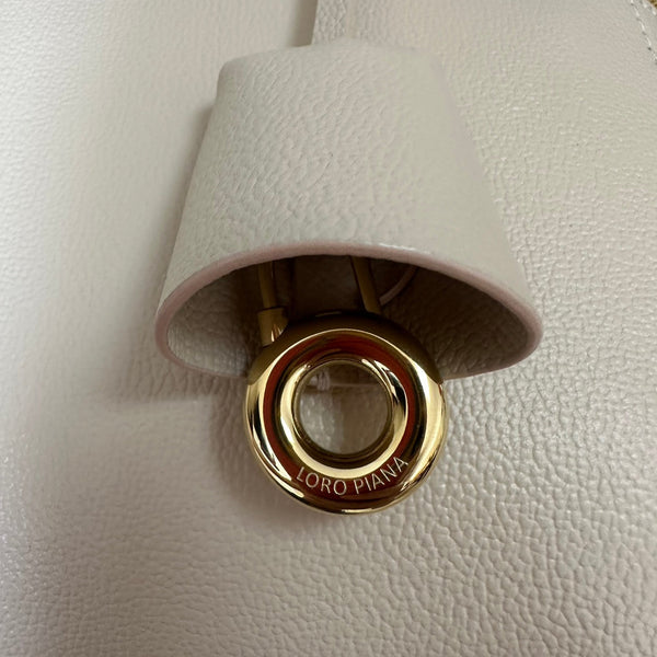 BORSA EXTRA L27 IN PELLE DI VITELLO LISCIA ROSA CHIARO CON FERRAMENTA ORO